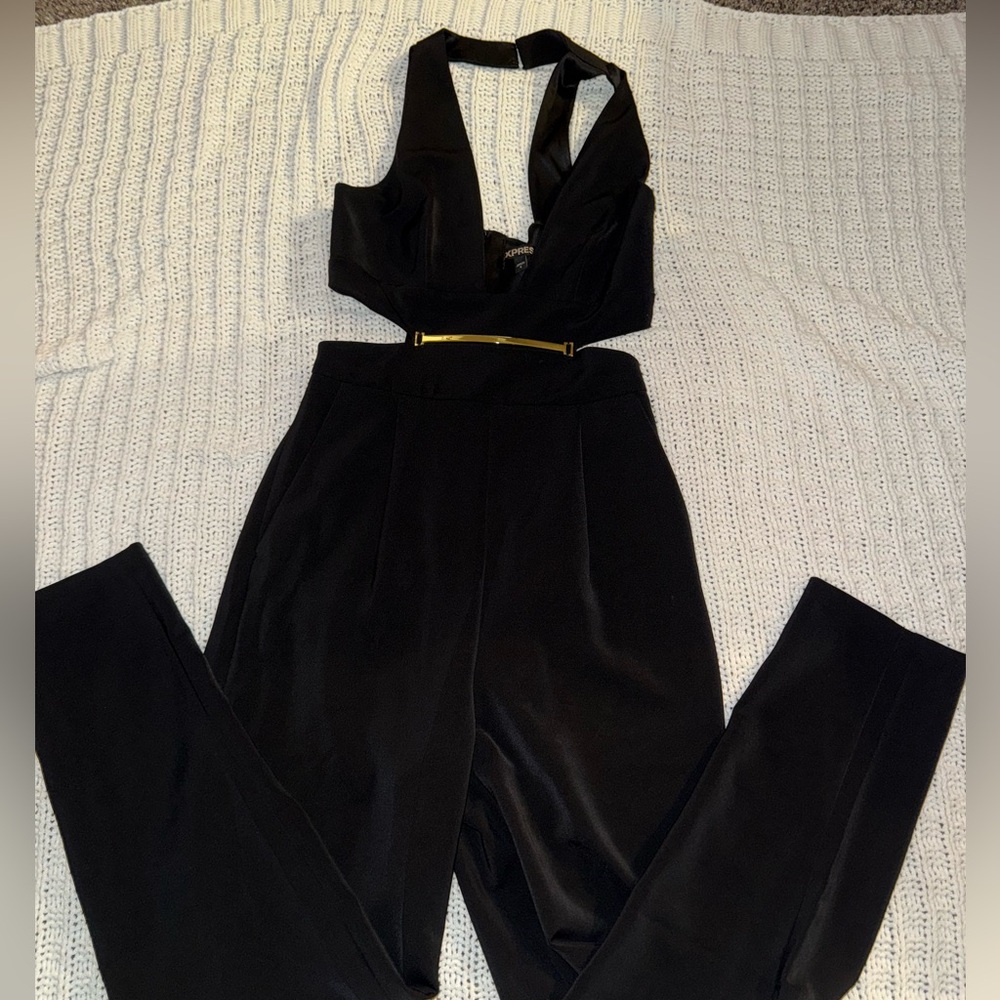 Express Jumpsuit with cut out sides and tapered leg